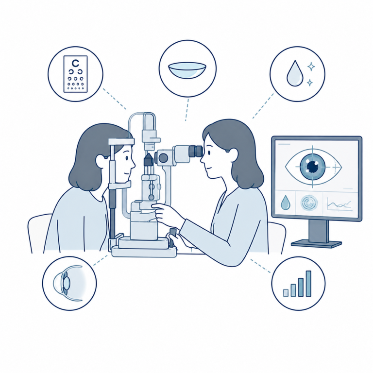 Analyse Ihrer Augen Analyse der Augen für eine präzise Kontaktlinsenanpassung