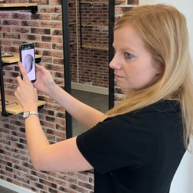 Gesichtsscan für 3D Fassung Gesichtsscan mit Iphone